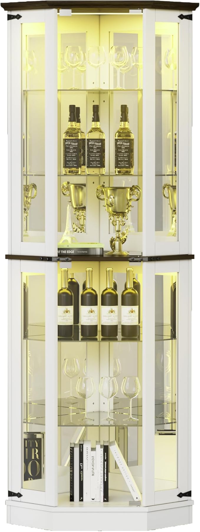 PAKASEPT 71'' Farmhouse Display Curio Cabinet - Image 9