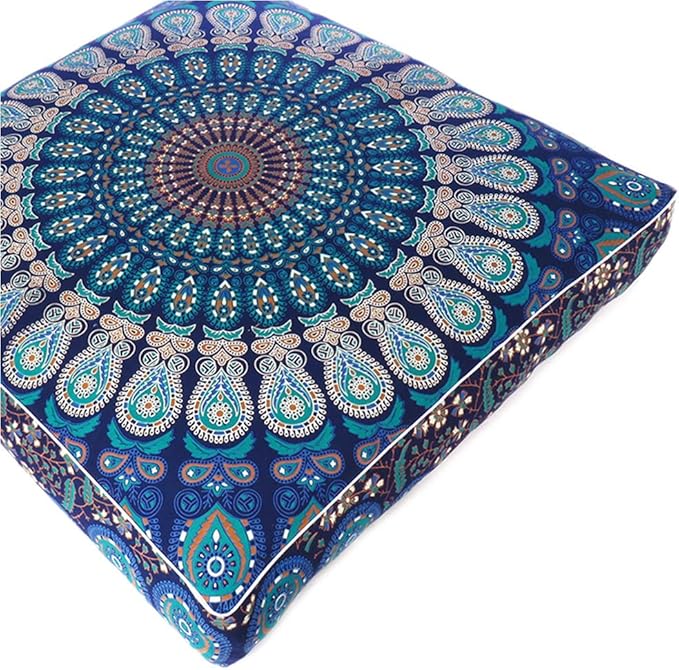 Mandala Floor Pillow Cover Meditation Cushion Seating Throw Hippie Round - Image 8