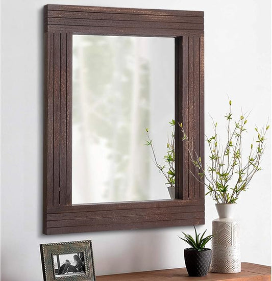 Mirrors for Wall Rustic Wooden Frame Rectangle Mirror Vintage Hanging Mirror by HLFMVWE