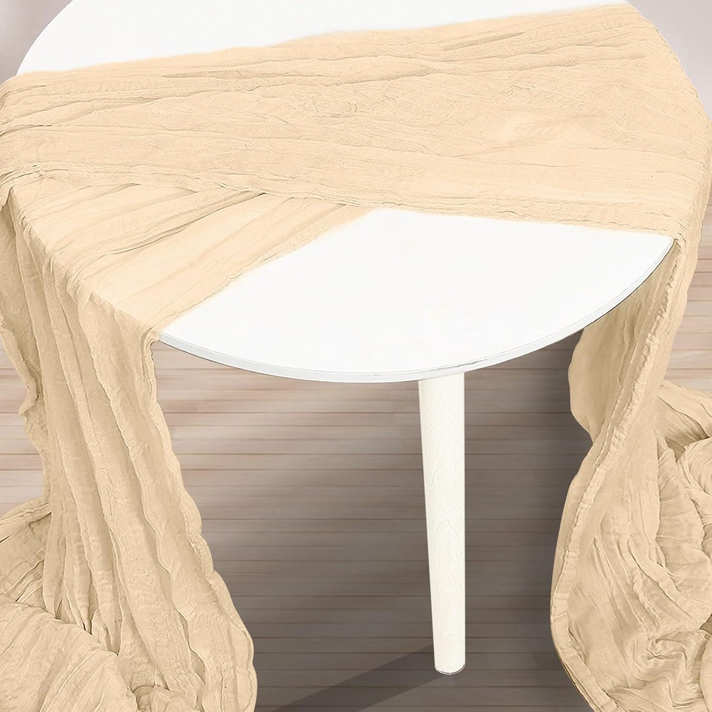 6 Pack Nude Cheesecloth Table Runner 35x120 Inch 10Ft Rustic Gauze Cheese Cloth Table Runner Sheer Cheesecloth Table Runners for Wedding Party Bridal Shower Decoration