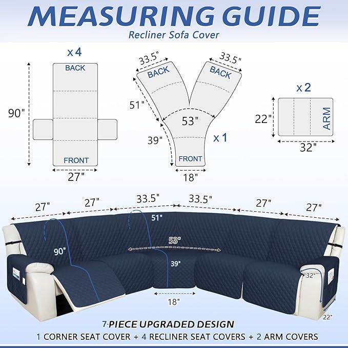 Arfntevss Recliner Sectional Couch Covers 1OO% Waterproof L Shape Sofa Cover - Image 2