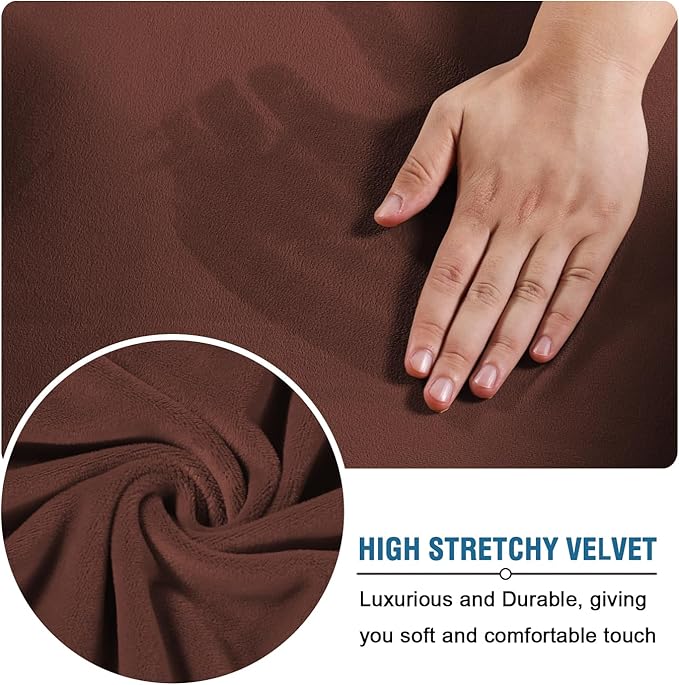 H.VERSAILTEX High Stretch Sofa Slipcover 4 Piece Cover Velvet Furniture - Image 5