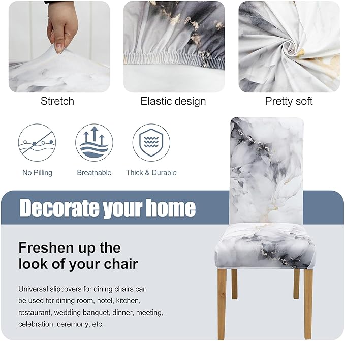 BIETYONE Stretch Dining Chair Covers Set of 4, Soft Removable Washable Kitchen - Image 3
