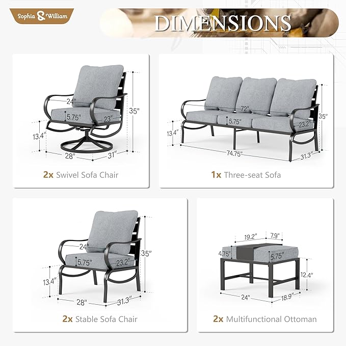 Sophia & William Patio Furniture Sets - Image 6