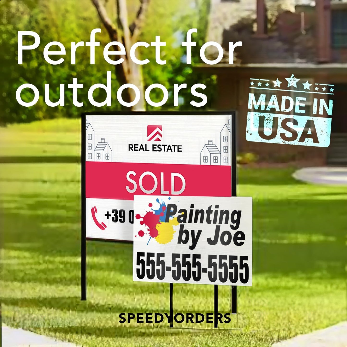 Custom Metal Signs, Personalized Aluminum, Customized Safety, Business Signs, Waterproof Outdoor, White Aluminum (Brown, 18x12 In)