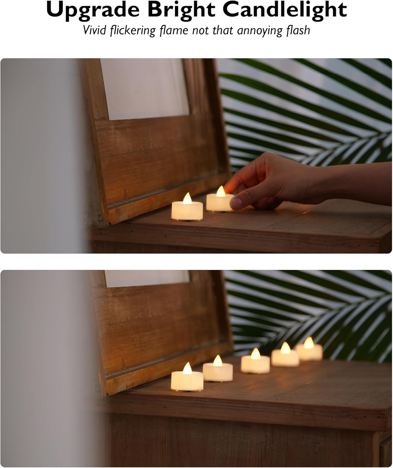 BEICHI Set of 24 Flameless LED Tea Lights Bulk, Electric Tealight Candles, Small Fake Candle Battery Operated, Warm White Flickering Mini Candles for Christmas, Home Decor