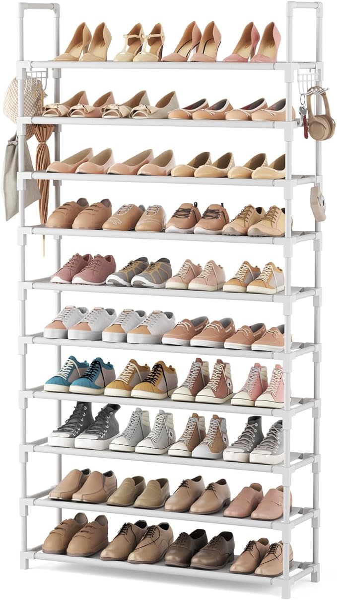 VTRIN 10 Tiers Shoe Rack Tall Large Capacity Wide Shoe Organizer Sturdy Shoe by VTRIN