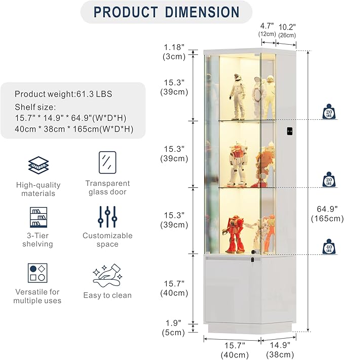 HNEBC Corner Glass Display Cabinet - Image 2
