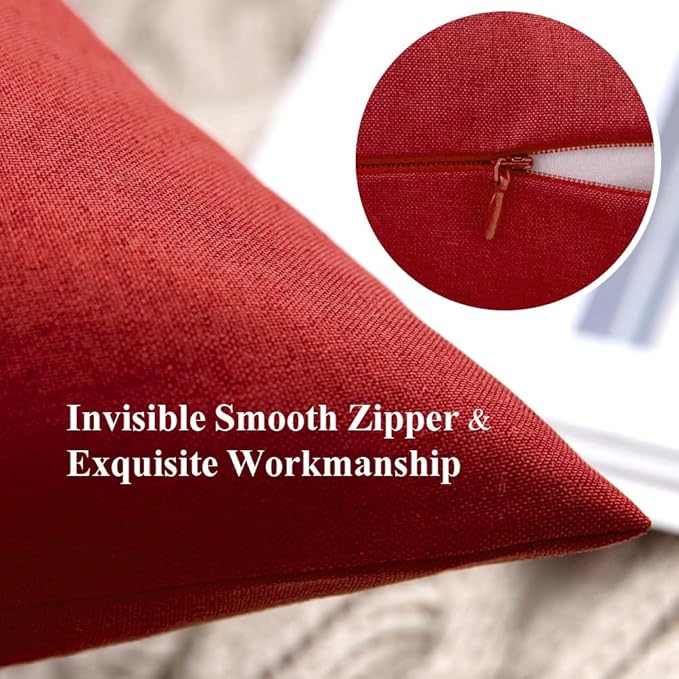 MIULEE Pack of 2 Decorative Outdoor Solid Waterproof Throw Pillow Covers Euro - Image 3