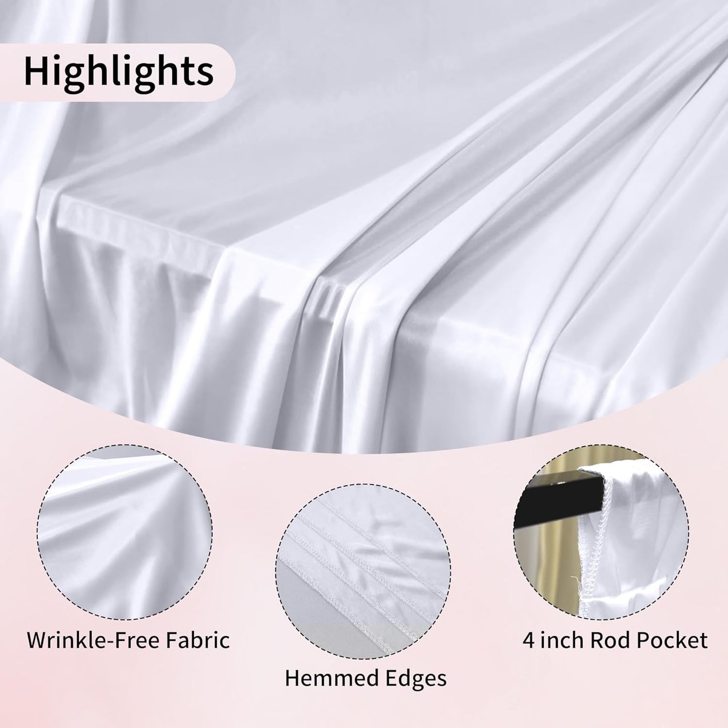 20x10ft Backdrop Curtains for Parties, 4 Panels 5x10ft Photography Backdrop Curtain with Rod Pocket,Backdrop Polyester Background Drapes,Wedding Backdrop Drapes for Birthday Baby Shower Home Decor