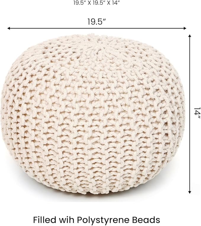 · REDEARTH · Round Pouf Ottoman - Image 3