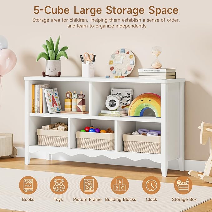 ONBRILL Montessori Shelf, 5 Cube Toy Storage Organizer - Image 4