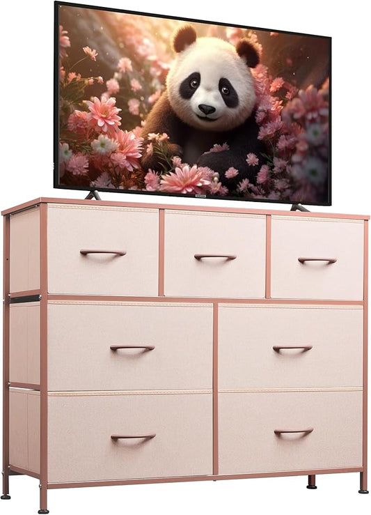 WLIVE 7 Drawer Dresser TV Stand, Entertainment Center, Media Console Table by WLIVE