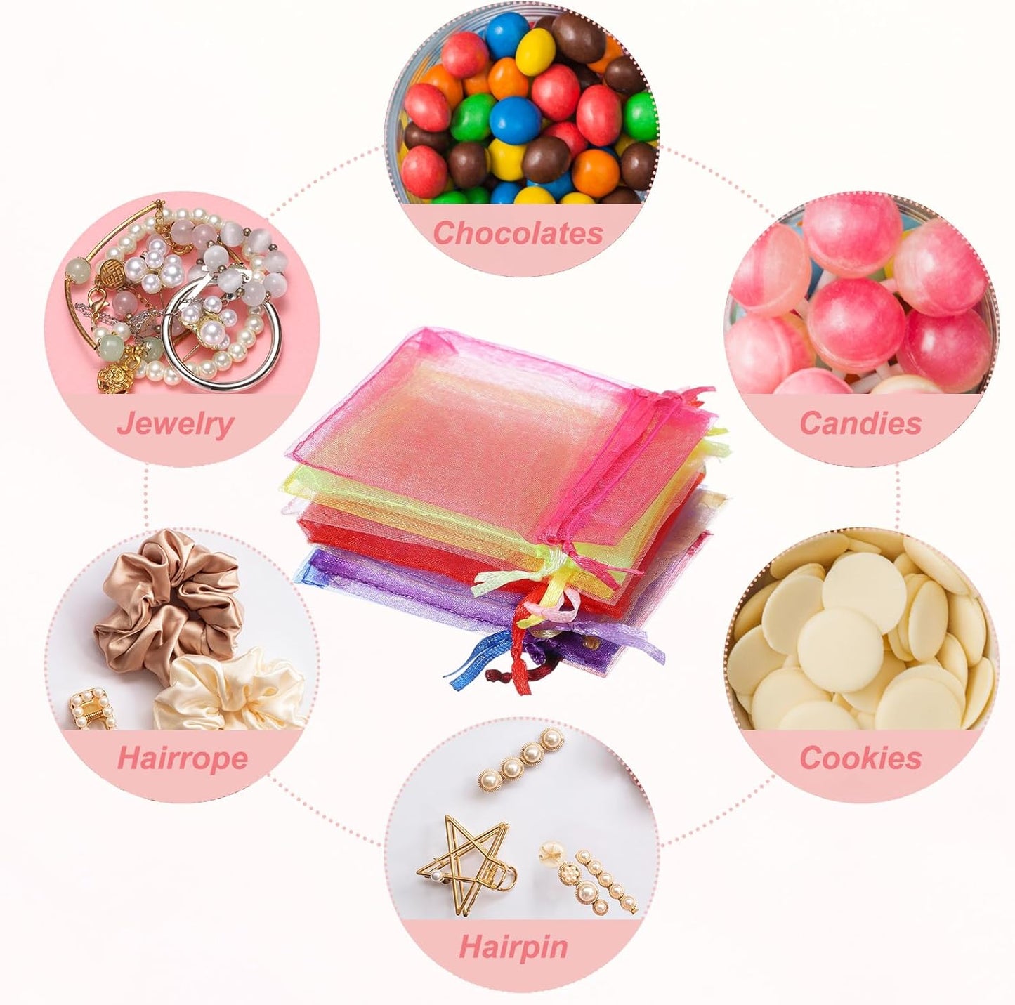 uxcell 50 Pcs Organza Gift Bags, 2.7x3.5 Inch Drawstring Pouches Jewelry Gift Bags, Small Wedding Favor Pouches for Christmas Birthday Wedding Goodie Candy Candle, Purple