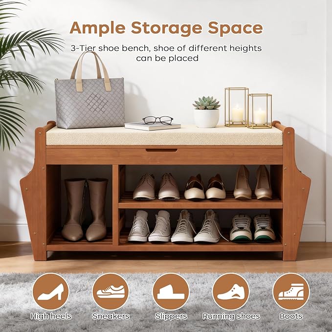 oakvivo 47.2in Shoe Bench Entryway - Image 7