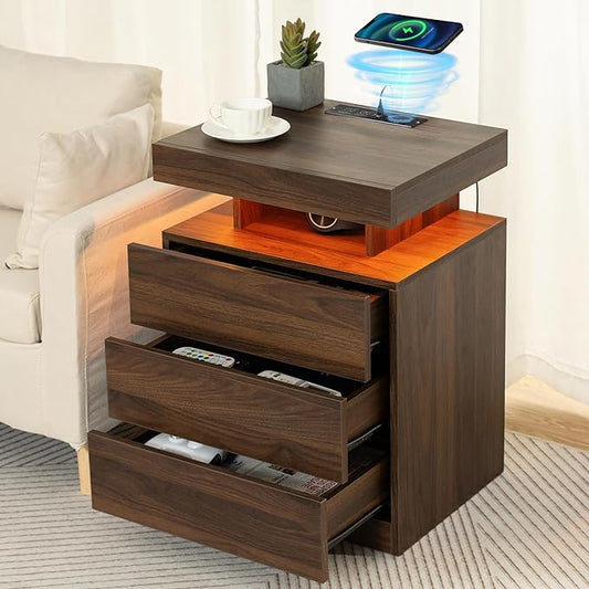 HOMMPA Rustic Brown Nightstand by Hommpa