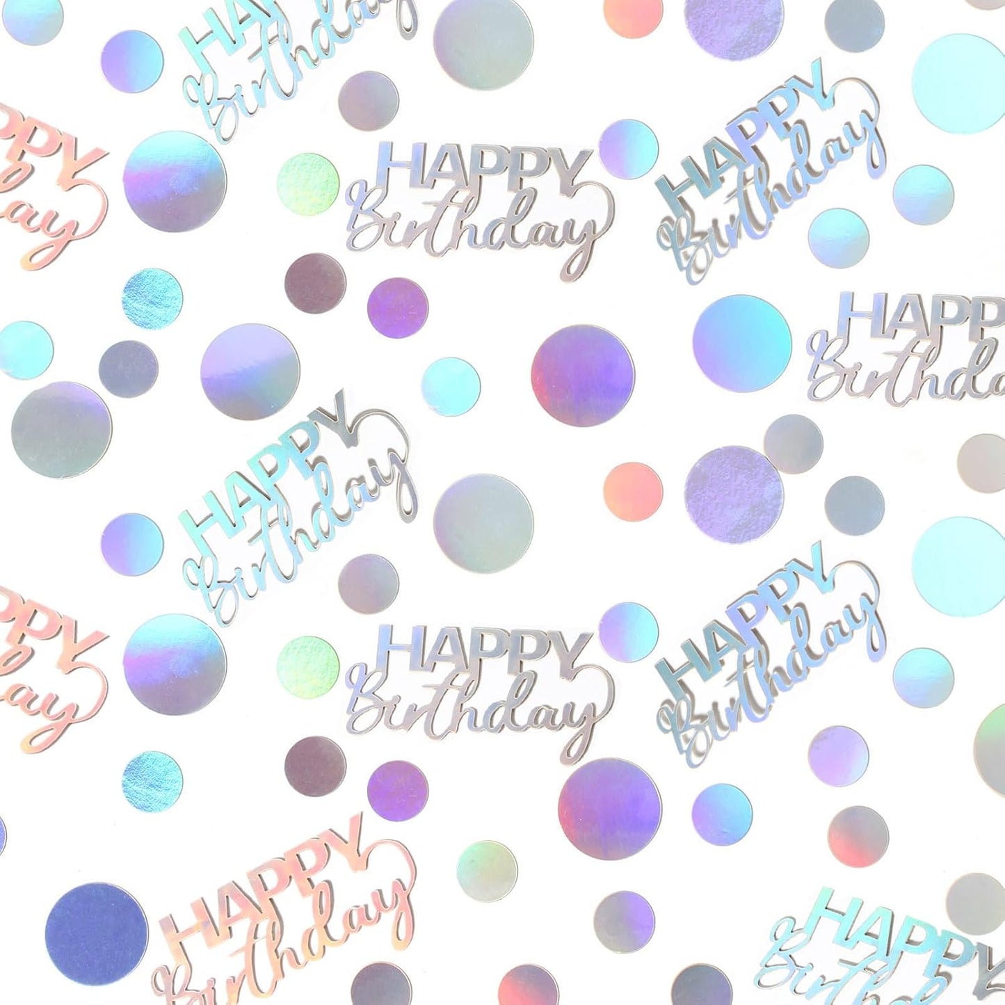 300PC Circle Dots Birthday Confetti for Table Iridescent Happy Birthday Table Scatters Party Decorations