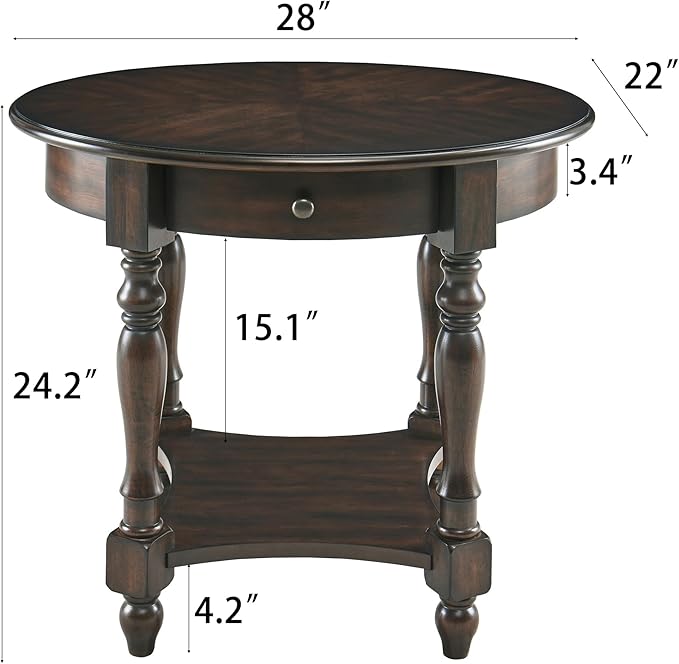 LEEMTORIG Oval Round End Table - Image 3