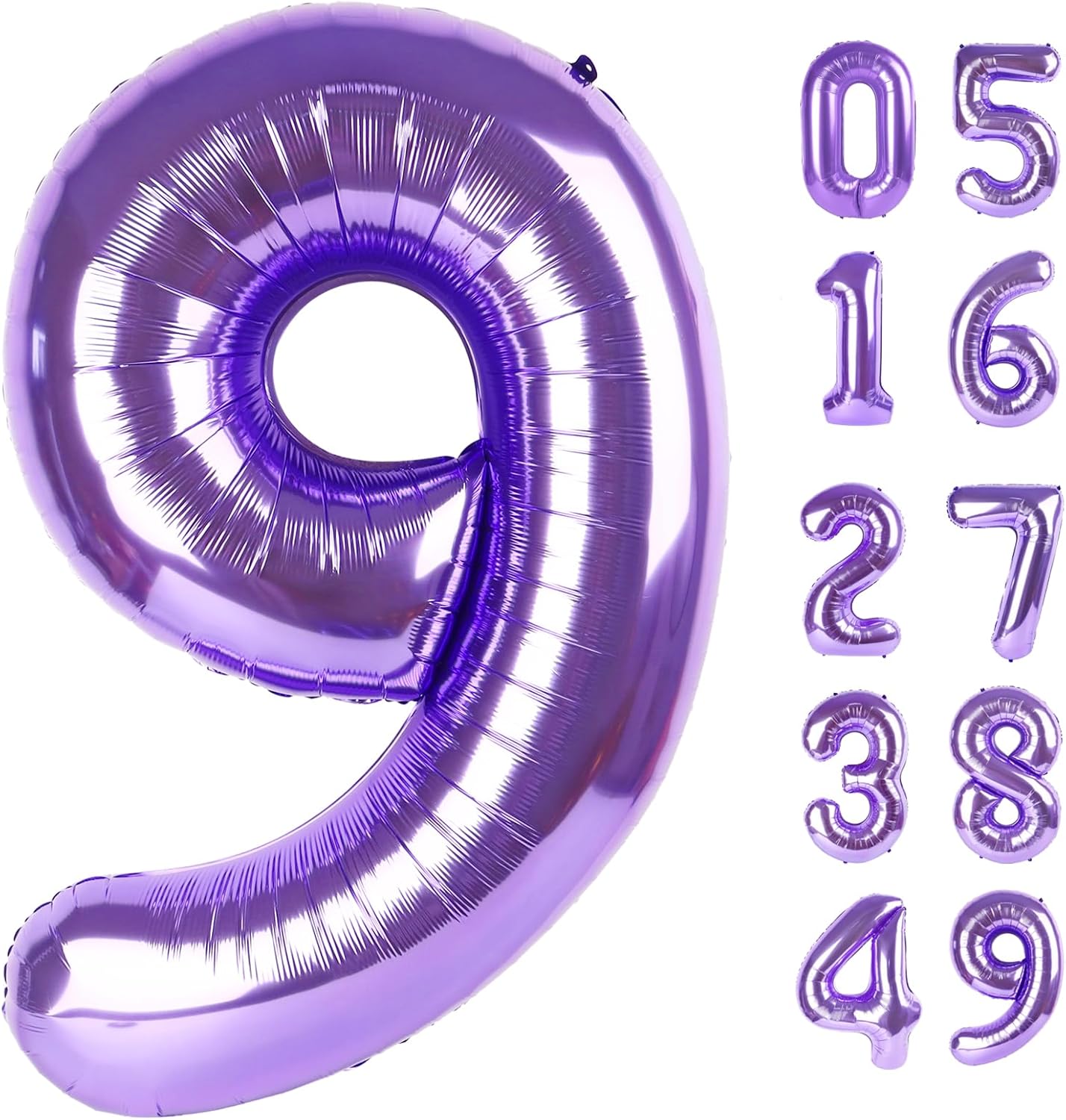 Purple Number 9 Balloon, 40 Inch, 1 Piece, Birthday Decorations, Anniversary Decorations, Graduation Party Supplies