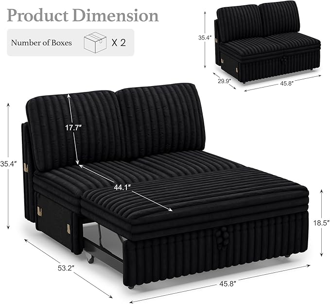 Belffin Corduroy Sleeper Sofa - Image 2