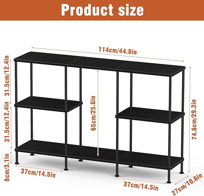 ETELI Tall Black TV Stand with Storage Small Entertainment Center - Image 2