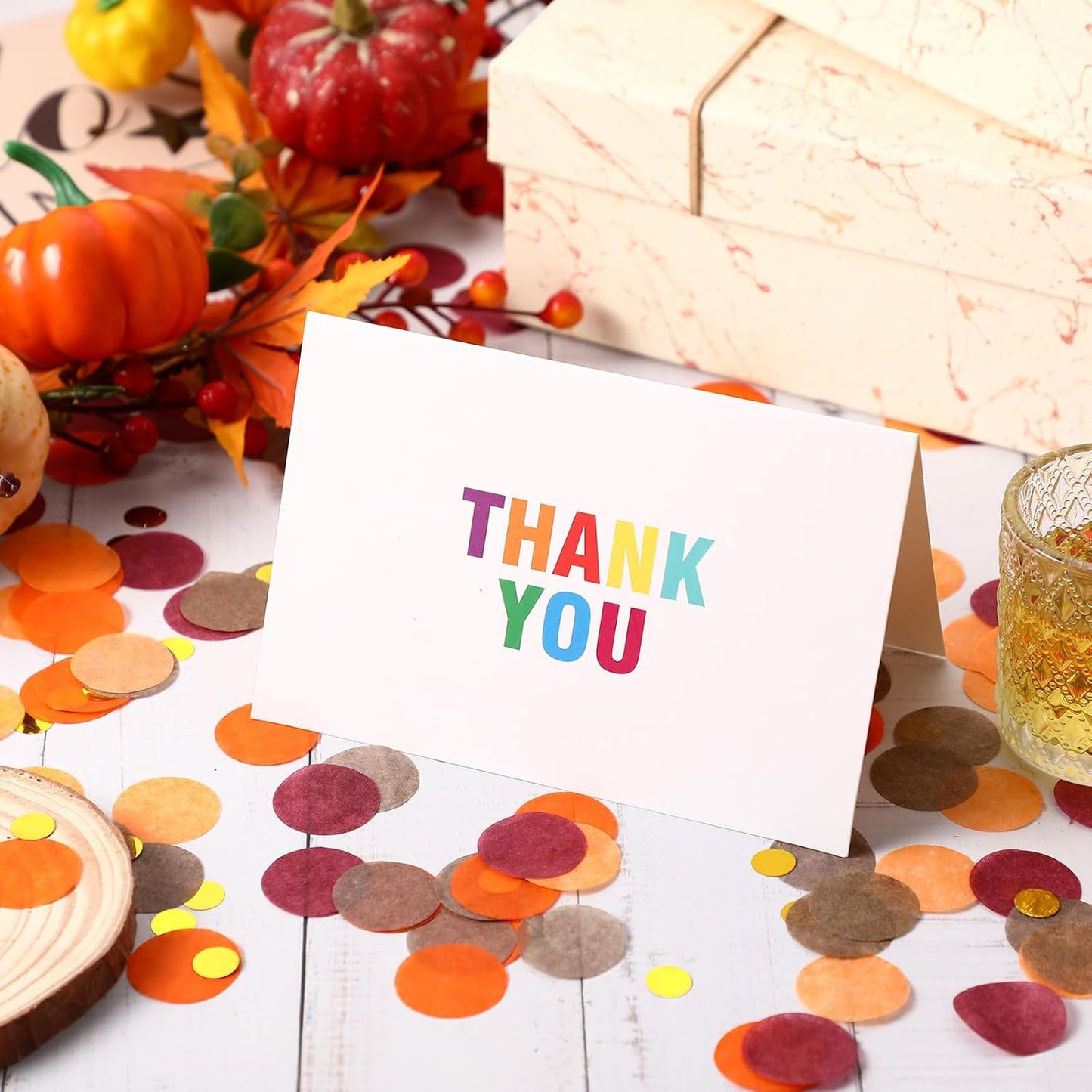 Skylety 1 Inch Thanksgiving Confetti for Table Decorations Orange Autumn Thanksgiving Party Decorations for Friendsgiving Harvest Party Supplies, 60g of Pack