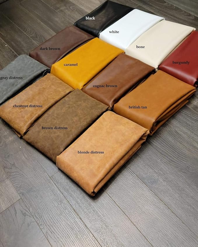 NAT Leathers | Tan Mid Brown Soft Faux Vegan Leather PU | 10 Yards Cut by The - Image 7