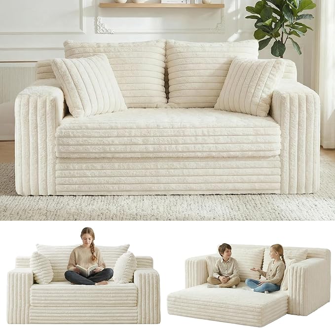 3-in-1 Convertible Sofa Bed: Boneless Loveseat Sleeper & Folding Couch Bed by Winzoo