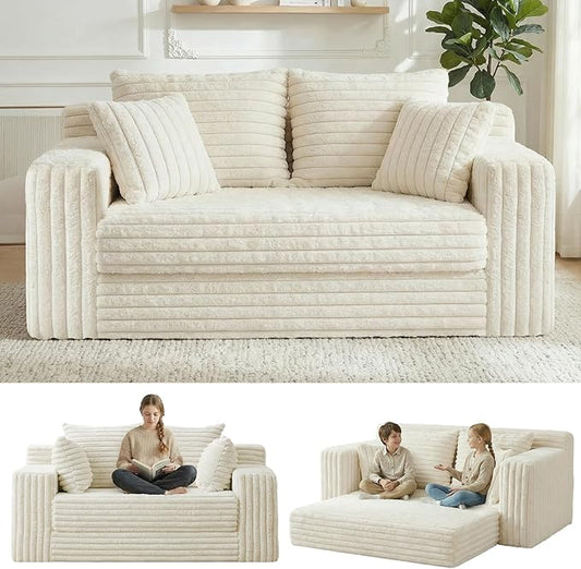 3-in-1 Convertible Sofa Bed: Boneless Loveseat Sleeper & Folding Couch Bed by Winzoo