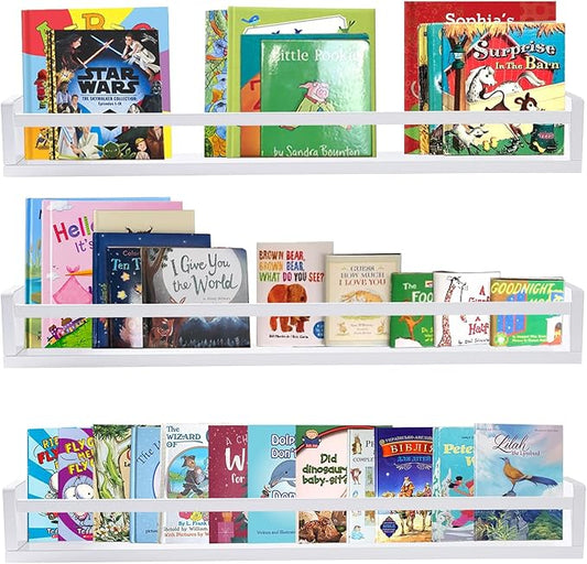 AZSKY Classic Nursery Book Shelves White Wall Book Shelves Kids Bookshelf by AZSKYMakeyourlifebetter