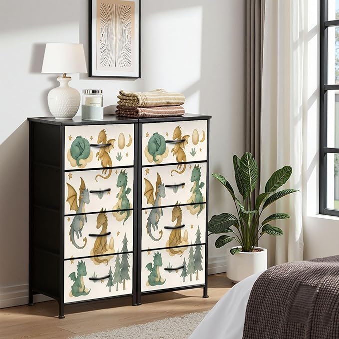 Dresser for Bedroom Dresser for Closet Dragon Baby Animals Watercolor Dressers - Image 5