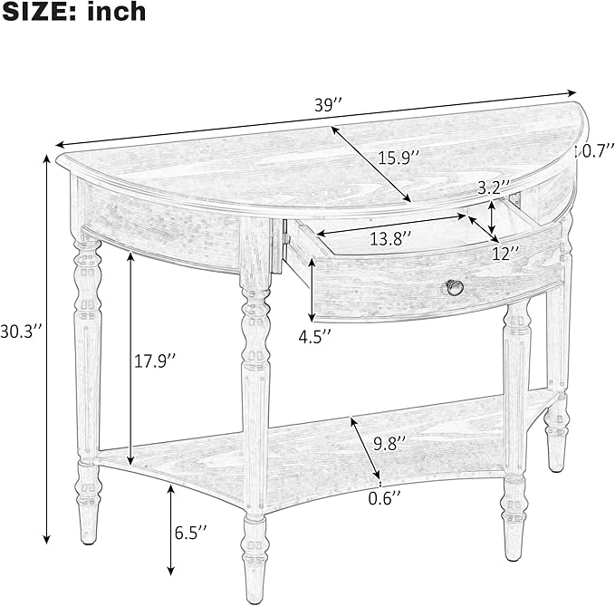 LUMISOL Half Moon Console Table - Image 2