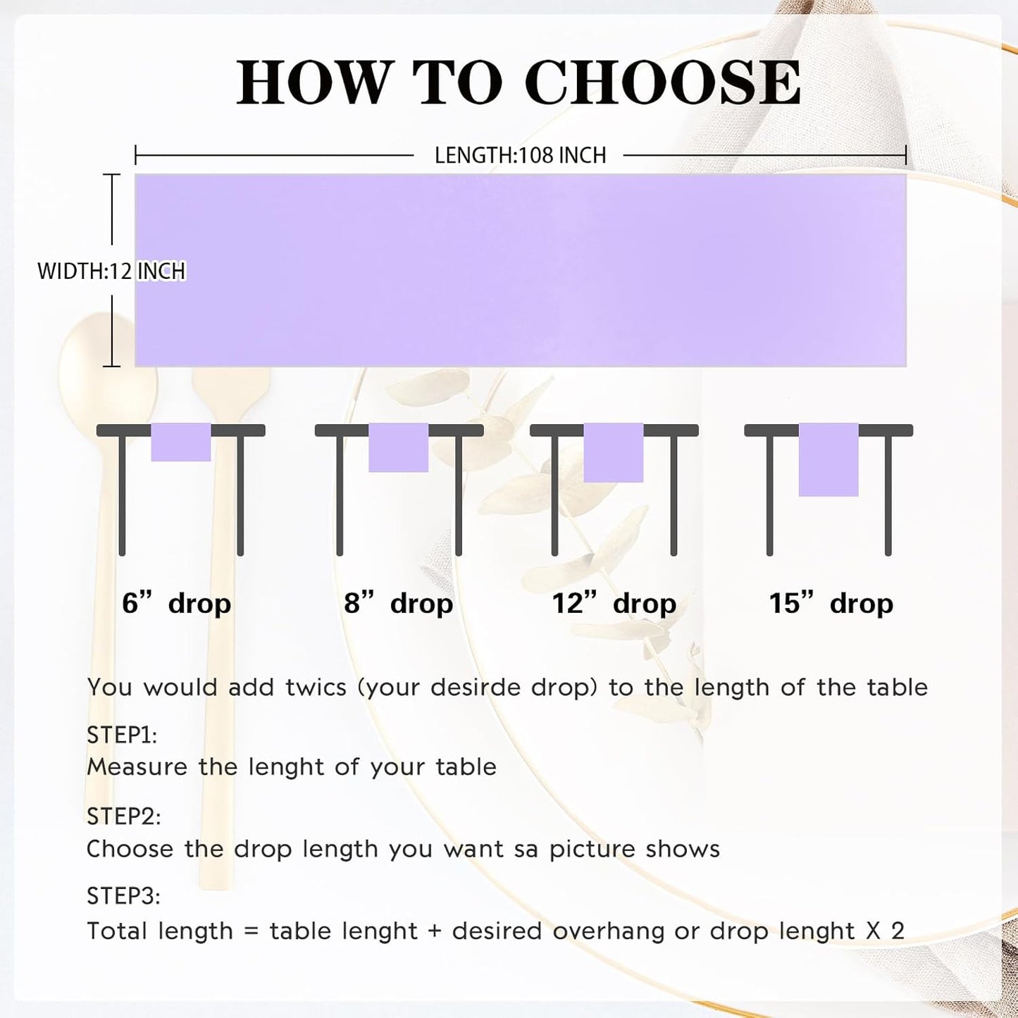 10 Pack Satin Table Runner 12 x 108 Inch Long Lavender Silk Table Runner for Wedding Party Banquet Birthday Decoration