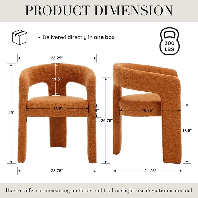 Modern Sherpa Barrel Dining Chair Upholstered Faux Fur Dining Room Chair - Image 2