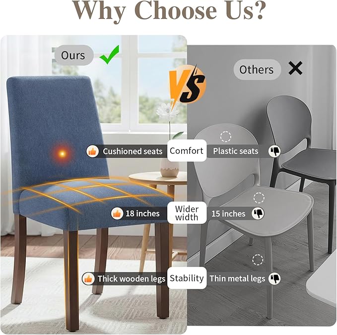Dining Chairs Set of 6, Modern Dining Room Chairs - Image 4