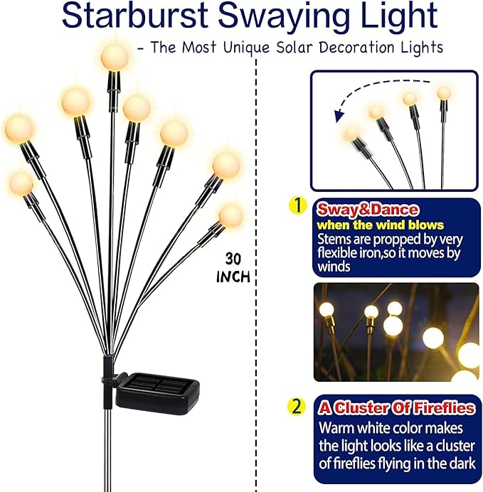 TONULAX Solar Garden Lights 6 Pack - Image 2