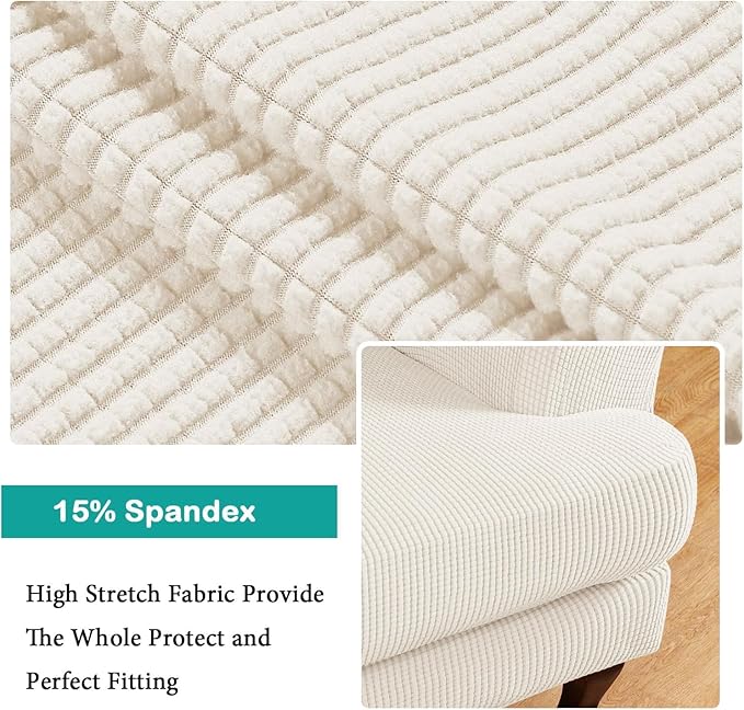 Turquoize Wingback Chair Covers 2 Piece Wing Chair Slipcover Stretch Slipcovers - Image 4
