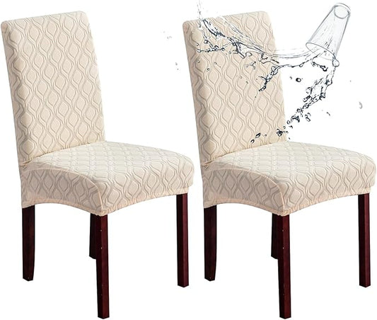 Genina Waterproof Chair Covers for Dining Room, Stretch Jacquard Dining Chair by Genina
