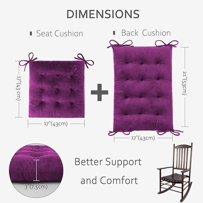 ELFJOY Rocking Chair Cushion Large Rocking Chair Pads - Image 2