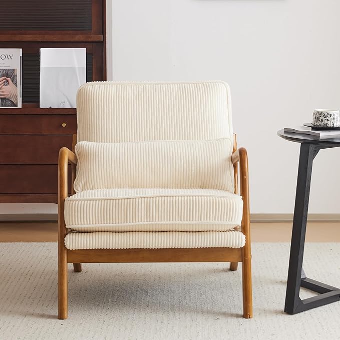 Karl home Mid-Century Modern Accent Chair, Living Room Chairs - Image 4