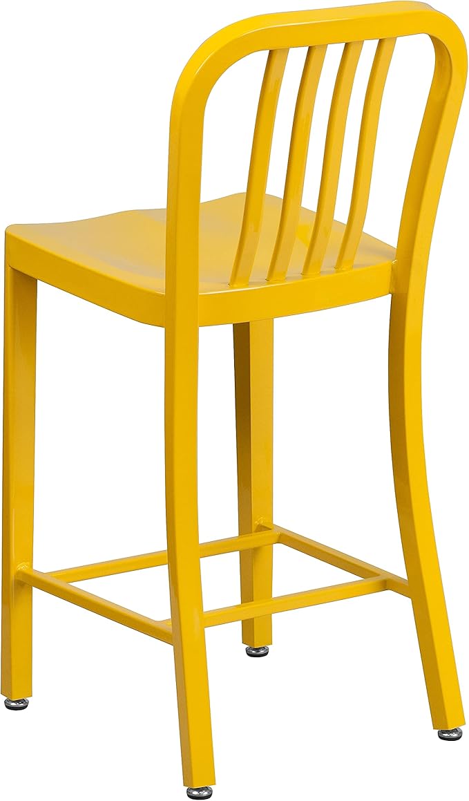Flash Furniture Gael Commercial Grade 2 Pack 24" High Yellow Metal - Image 8