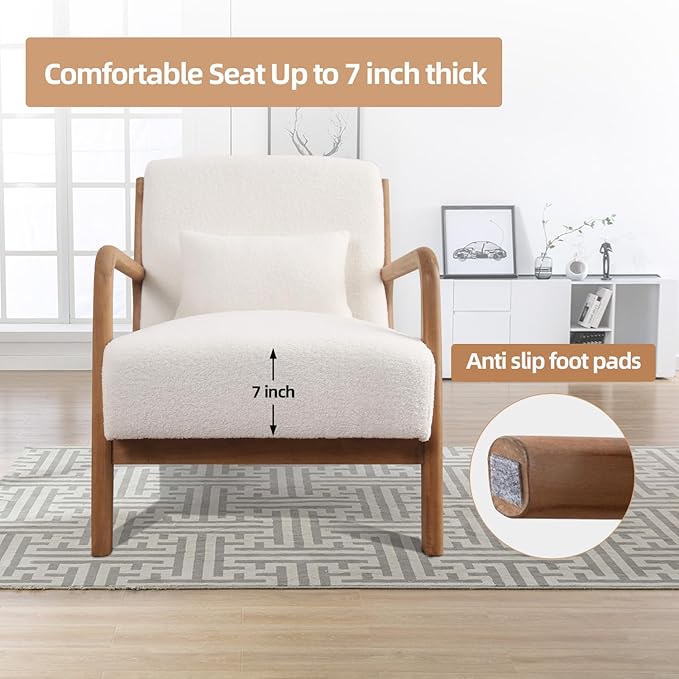 INZOY Mid Century Modern Accent Chair - Image 4