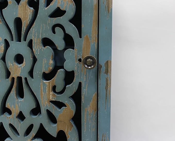 eHemco Distressed Blue Accent End Table - Image 5