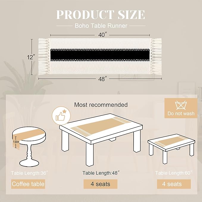 FEXIA Boho Table Runner for Summer Home Decor - Image 2