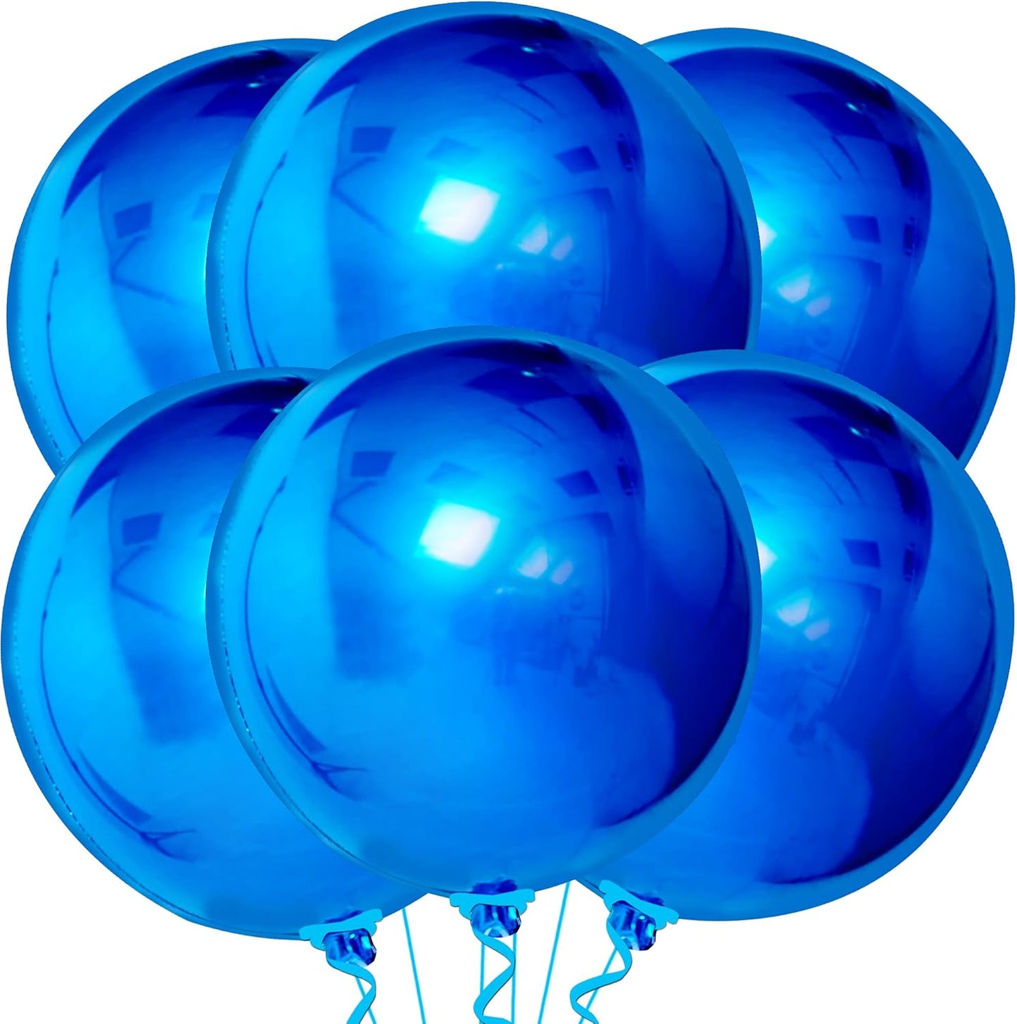 KatchOn, Large Blue Mylar Balloons - 22 Inch, Pack of 6 | Royal Blue Metallic Balloons for Party Decorations | Blue Foil Balloon For Gender Reveal, Baby Shower, Birthday Decorations
