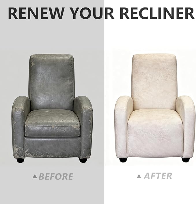 ANARACHON Recliner Chair Covers Leather Look Recliner Cover 4-Piece Slipcovers - Image 6