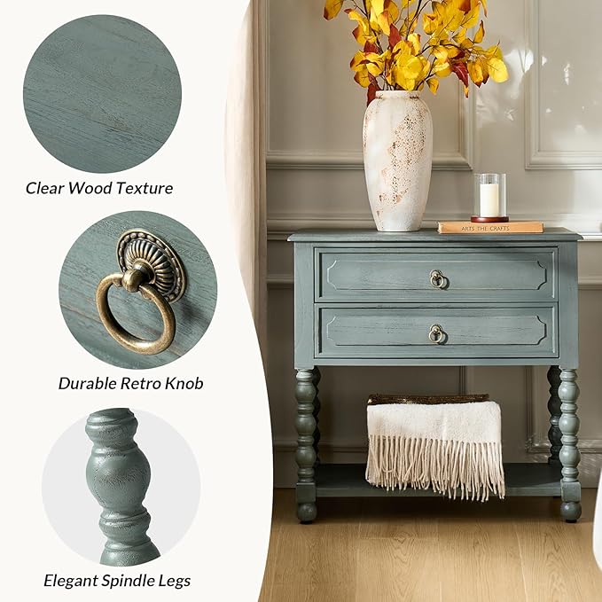 HULALA HOME Farmhouse Storage End Table - Image 5