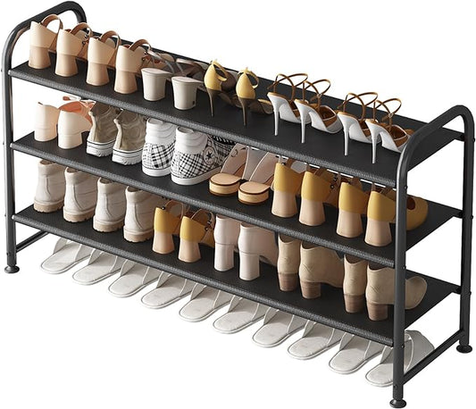 INGIORDAR Shoe Rack 3 Tier Long Storage Organizer Wide Metal Shoe Shelf by INGIORDAR