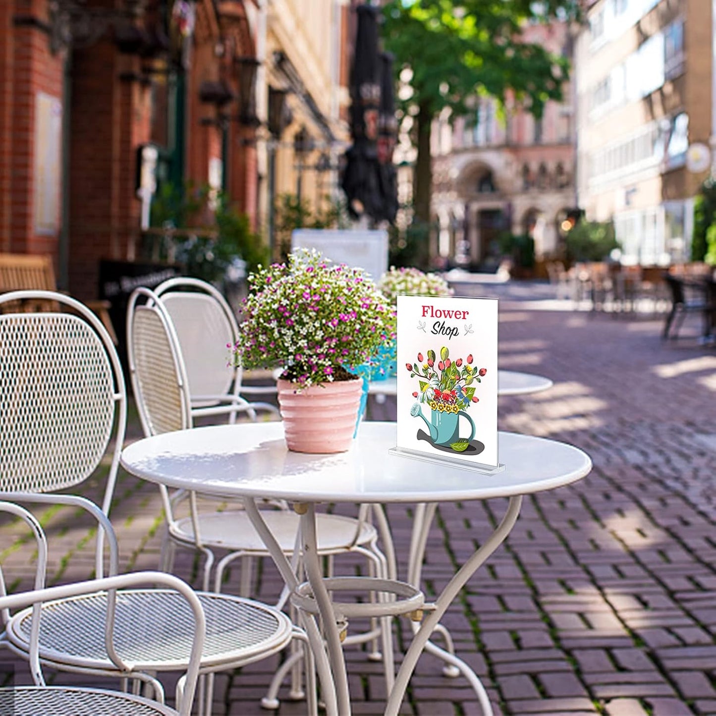 Acrylic Sign Holder, 8.5 x 11 inches Clear Table Menu Display Stand Desktop Display Stand Paper Holder Table Top Sign Holder Suitable for Restaurants, Office, Home, Store (10 pcs)