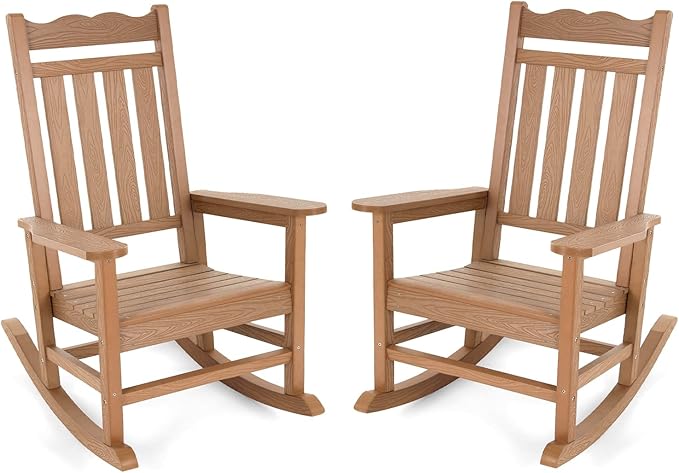 Stoog Patio Rocking Chairs Set of 2, All-Weather Outdoor & Indoor Porch Rocker by Stoog
